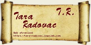 Tara Radovac vizit kartica